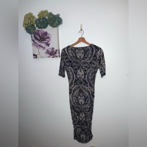 Nordstrom A Pea in a Pod ruched maternity dress Midi- small PTP 16.5inch - Picture 11 of 11